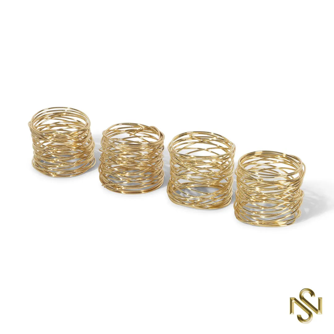 Servetringen Twisted (4-delig goud)